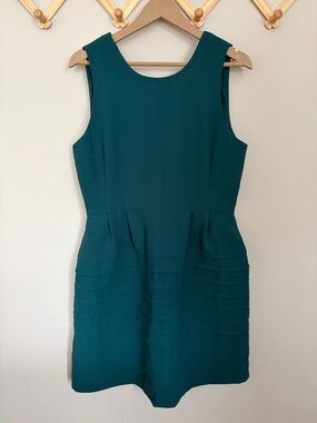 Madewell emerald green Sleeveless Peplum Dress